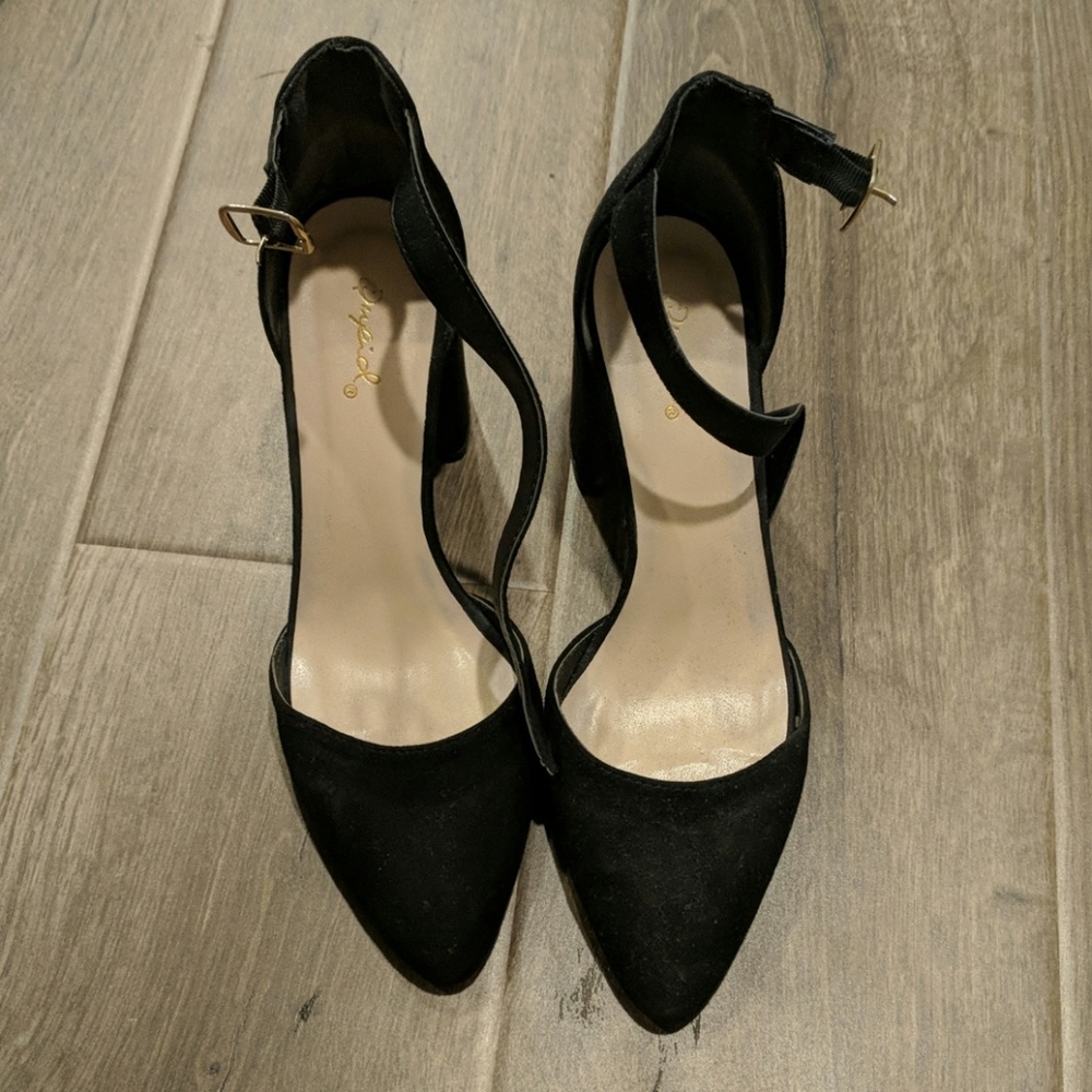 Qupid Black Heels